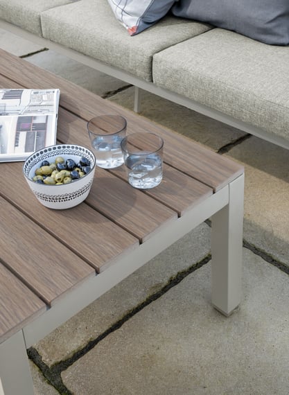 Easton Beige Rattan Lounge Set Garden Outdoor