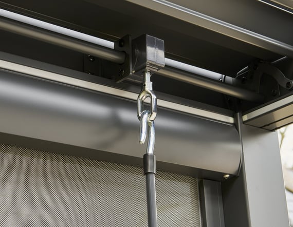 Nexus Grey Louvred Pergola - Crank Shaft Hook Close-up