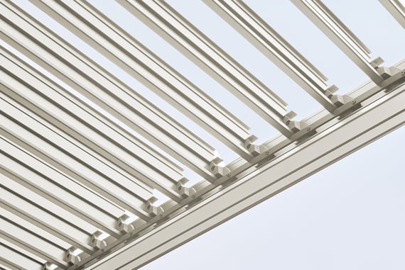 Nexus Beige Louvred Pergola - Roof Blade Pattern Underside