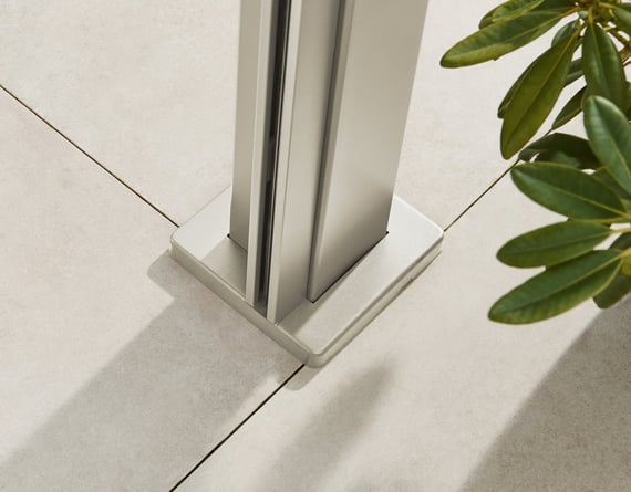 Nexus Beige Louvred Pergola - Square Post Foot Plate