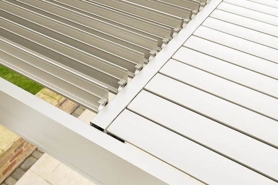 Nexus Beige Pergola - Louvres Fully Closed Rain-tight