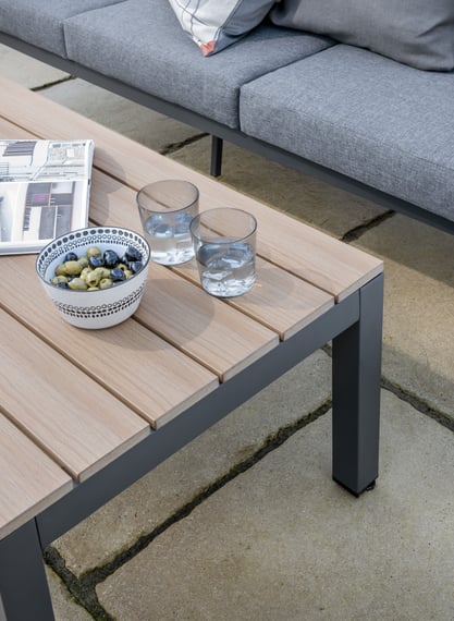 Easton Dark Grey Rattan Lounge Garden Set