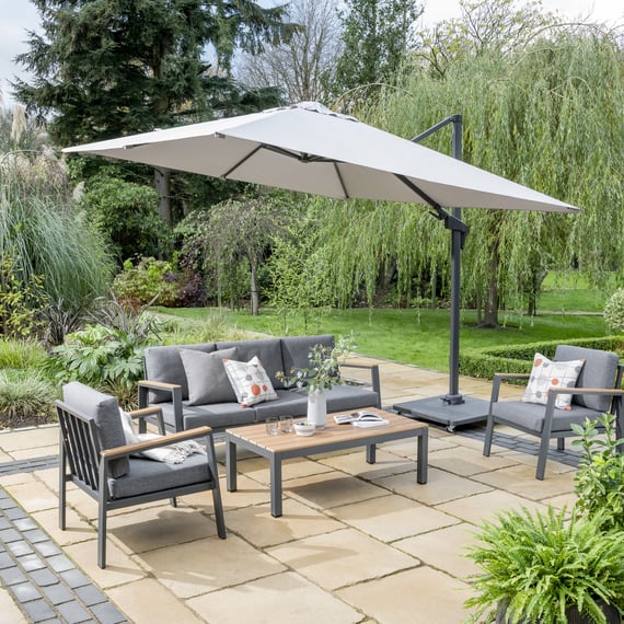 Easton Lounge Garden Set Dark Grey Rattan