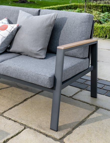 Easton Rattan Lounge Set Dark Grey Outdoor