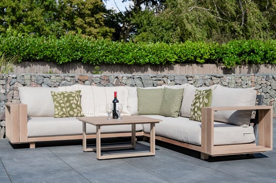 Norfolk Collection Darlington Aluminium Corner Set with Polywood Coffee Table