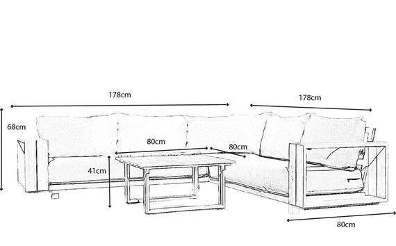 Norfolk Collection Darlington Corner Set Line Drawing
