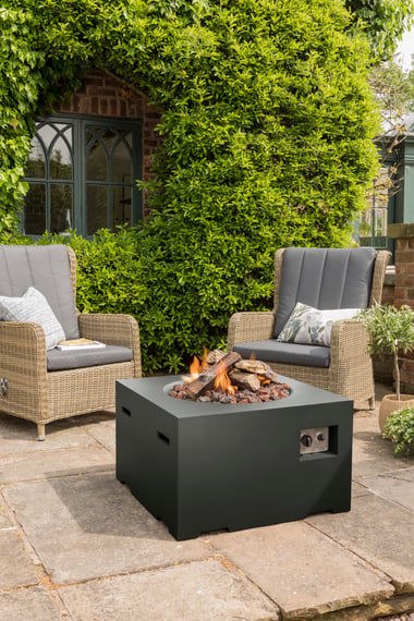 Happy Cocoon 76cm Square Black Fire Pit
