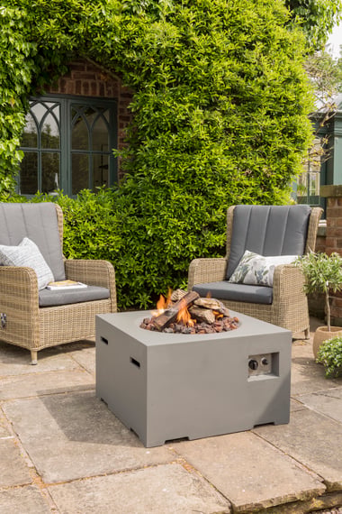 Happy Cocoon 76cm Square Grey Fire Pit