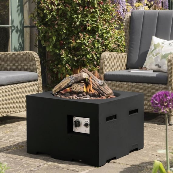 Happy Cocoon 60cm Small Square Black Fire Pit