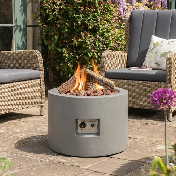 Happy Cocoon 61cm Round Grey Fire Pit