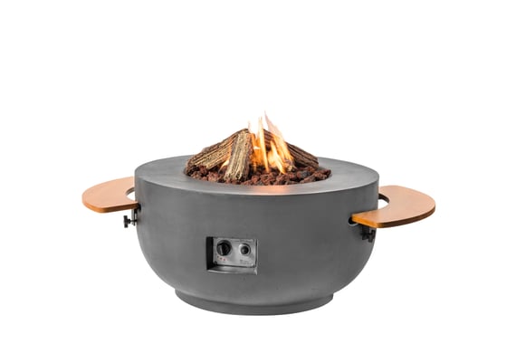 Happy Cocoon 91cm Round Bowl Grey Fire Pit