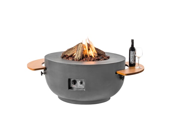 Happy Cocoon 91cm Round Bowl Grey Fire Pit
