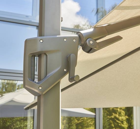 Garden Must Haves Royce Ambassador 3m Cantilever Parasol Smoke Grey Winch