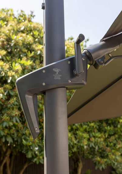 Garden Must Haves Royce Executive 3m Cantilever Parasol Smoke Grey Hoist