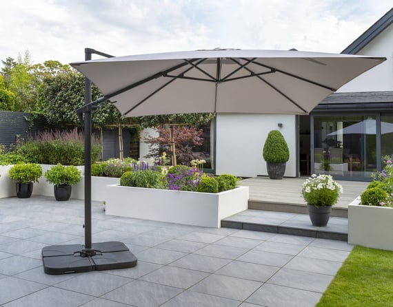 Garden Must Haves Royce Executive 3m Parasol Smoke Grey