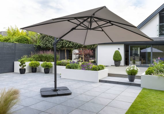Garden Must Haves Royce Executive 3m Cantilever Garden Parasol Smoke Grey