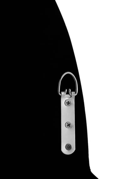 Opus Silver Finish Elliptical Design Wall Mirror Detail 01