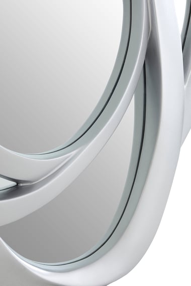 Opus Silver Finish Elliptical Design Wall Mirror Detail 02