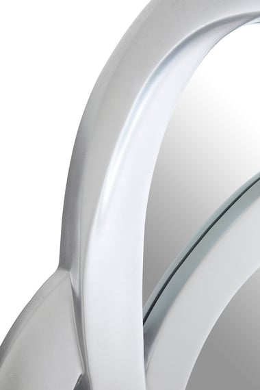 Opus Silver Finish Elliptical Design Wall Mirror Detail 04