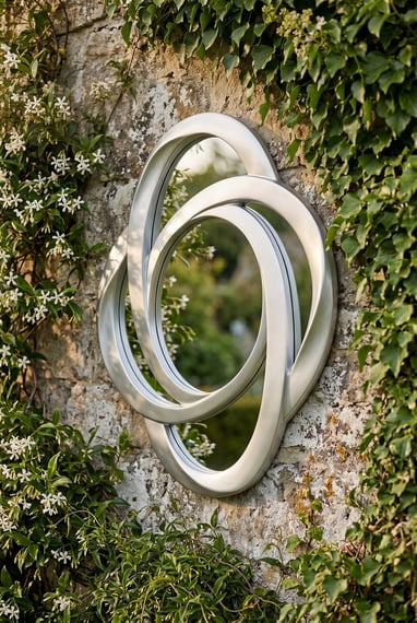 Opus Silver Finish Elliptical Design Wall Mirror