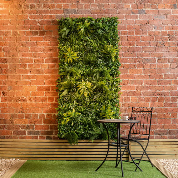 1x1m Artificial Living Wall Dracaena Ivy and Fern