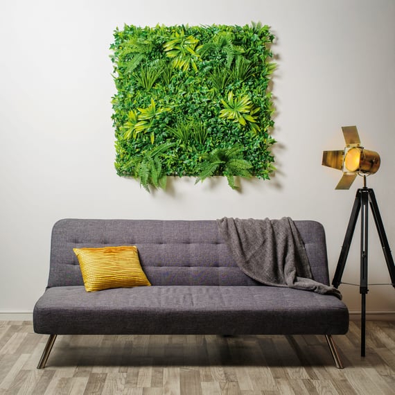 1x1m Artificial Living Wall Dracaena Ivy and Fern