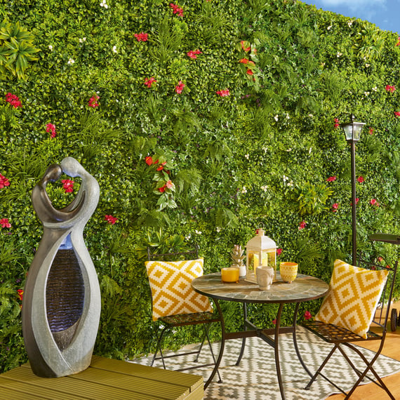 1x1m Artificial Living Wall Dracaena Ivy and Fern