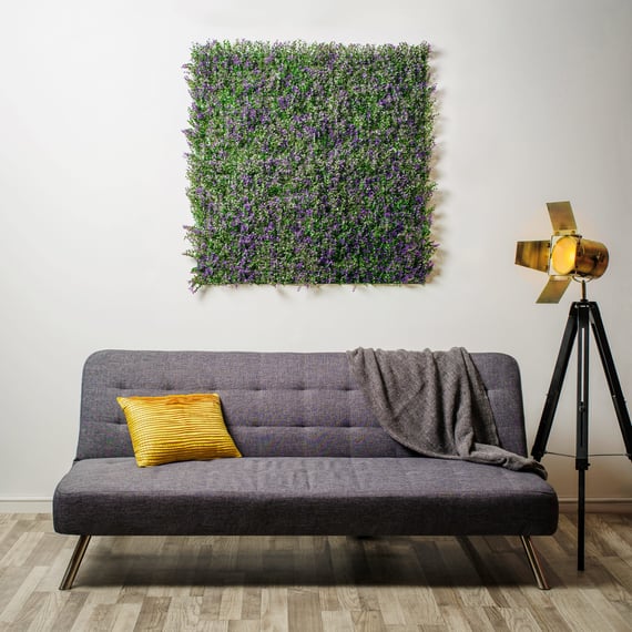 1x1m Artificial Living Wall Lavender