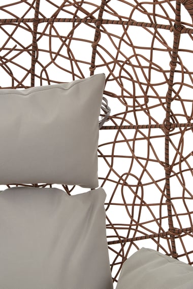 Goa Brown Rattan Hanging Chair Detail 01