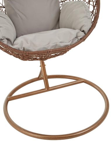Goa Brown Rattan Hanging Chair Detail 02