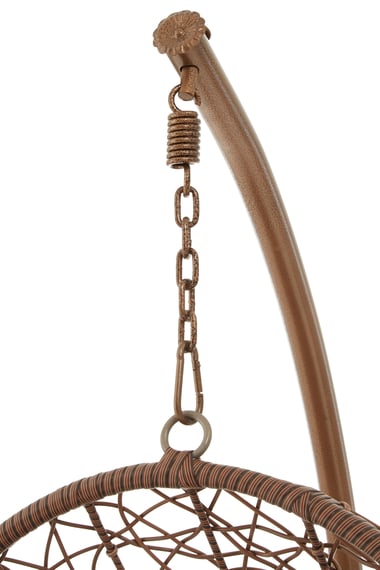 Goa Brown Rattan Hanging Chair Detail 04