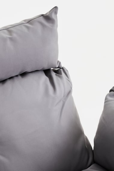 Goa Clear Swing Chair With Grey Cushions Detail 03