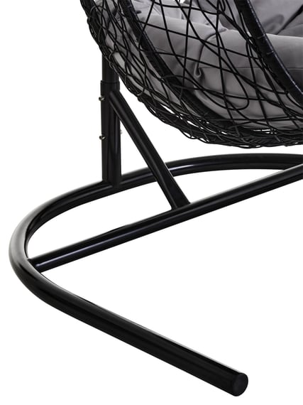 Goa Black Rattan Effect Double Hanging Chair Detail 01