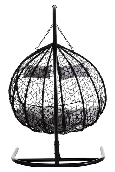 Goa Black Rattan Effect Double Hanging Chair Style 01