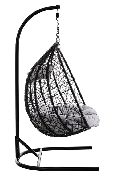 Goa Black Rattan Effect Double Hanging Chair Style 02