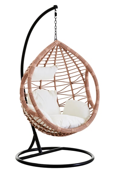 Goa Natural Rattan Effect Hanging Chair Garden Furniture