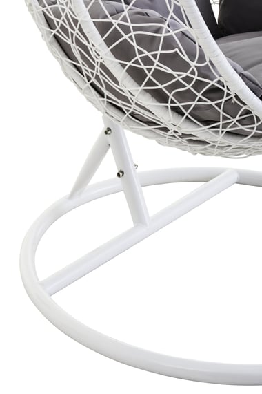 Goa White Rattan Effect Hanging Chair Detail 01