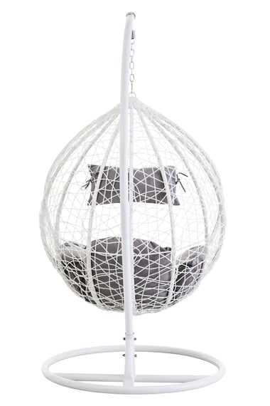 Goa White Rattan Effect Hanging Chair Style 01