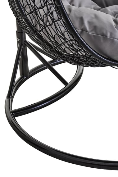 Goa Black Rattan Effect Double Hanging Chair With Detail 01