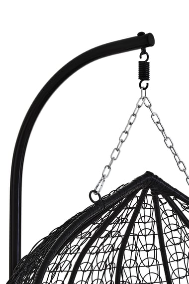 Goa Black Rattan Effect Double Hanging Chair With Detail 04