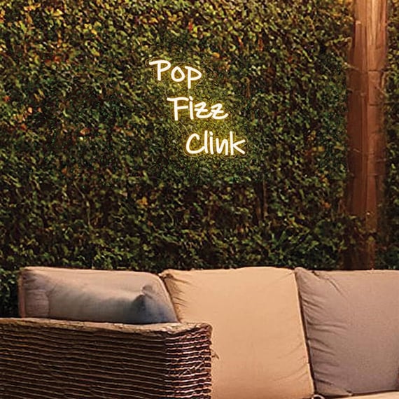 31cm LED Low Voltage Neon Wall Sign - Pop Fizz Clink