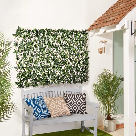 1.3m Willow Trellis Artificial White Gardenia