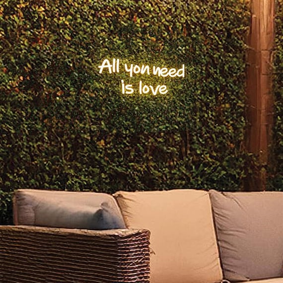 40cm LED Low Voltage Neon Wall Sign - All you need is love