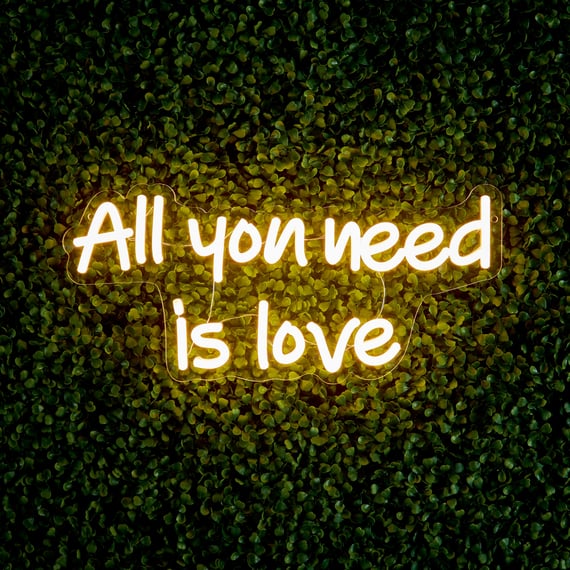 40cm LED Low Voltage Neon Wall Sign - All you need is love