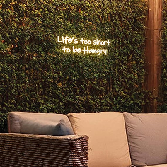 42cm LED Low Voltage Neon Wall Sign - Life?s too short to be Hangry