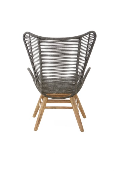 Sisal Grey Rope Lounge Chair And Footstool Style 03