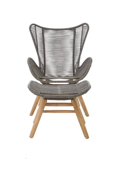 Sisal Grey Rope Lounge Chair And Footstool Style 05