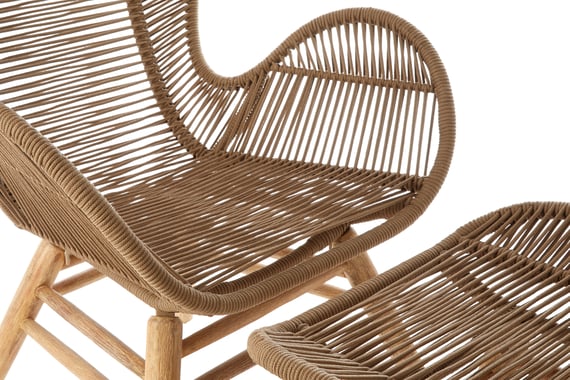 Sisal Latte Rope Lounge Chair And Footstool Detail 02