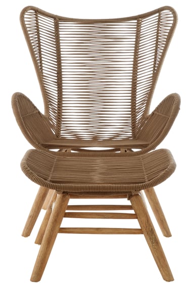 Sisal Latte Rope Lounge Chair And Footstool Style 02