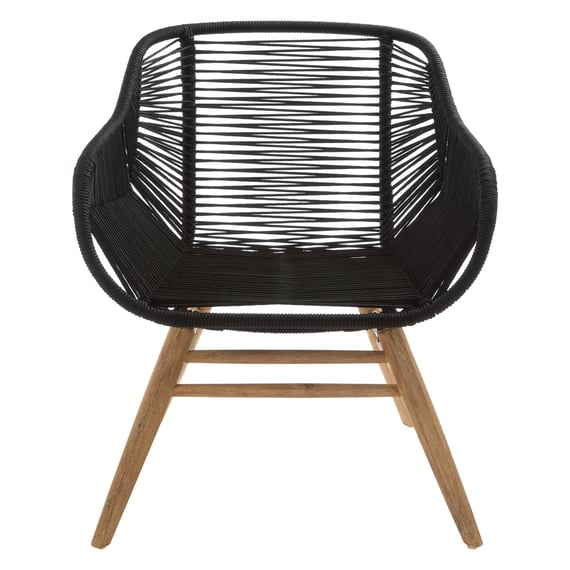 Sisal Black Rope Armchair Garden Furniture